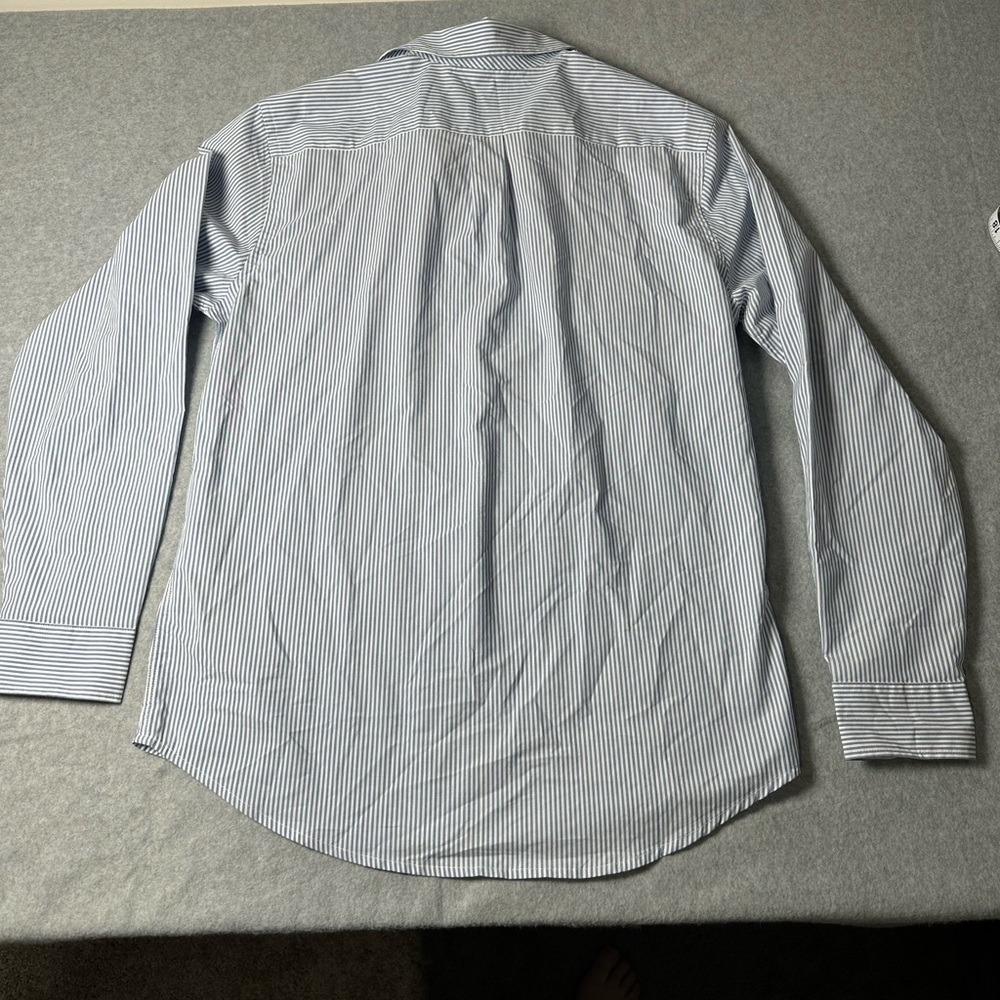 Dockers‎ Mens Classic Fit Blue White Striped Long Sleeve Button Down Shirt M - Picture 6 of 6